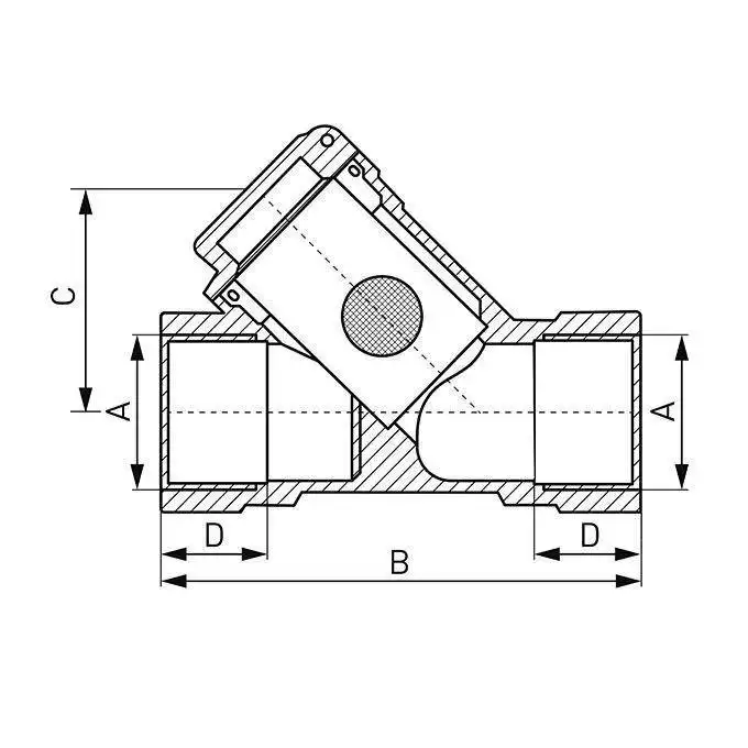 Filtr siatkowy do gazu 1/2&quot; GW-GW typ G41 FERRO F2G