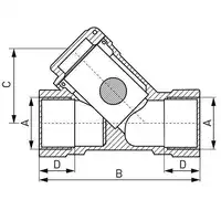 Filtr siatkowy do gazu 1/2&quot; GW-GW typ G41 FERRO F2G