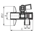 Zawór kulowy kątowy 1/2&quot; x 1/2&quot;  z rozetą i filtrem, uchwyt metalowy FERRO Z1212KF