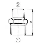 Złączka wkrętno-zwężkowa 1/2 x 3/8&quot; N8red ocynkowana ZAWIERCIE O40-1/2 x 3/8