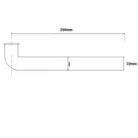 Przedłużka do Syfonu umywalkowego z kolankiem 11/4&quot;x 32mm L-250mm chrom MCALPINE RS10