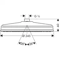 AXOR Montreux Głowica prysznicowa Axor Carlton 240 1jet HANSGROHE 28474000