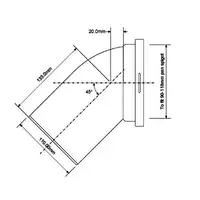 Przyłącze kanalizacyjne, krótkie L-220 mm, wejście 90-110 mm, wyjście 110 mm, kąt 45 MCALPINE WCE-CON16