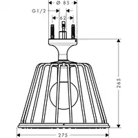 AXOR LampShower/Nendo LampShower 275 1 jest z przyłączem sufitowym HANSGROHE 26032000