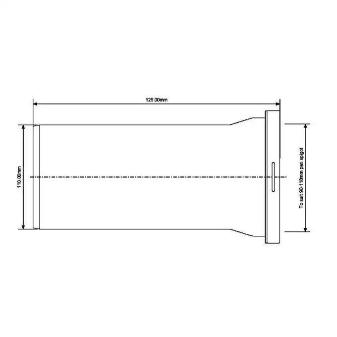 Przyłącze kanalizacyjne, długie L-260 mm, wejście 90-110 mm, wyjście 110 mm, proste MCALPINE WCE-CON1