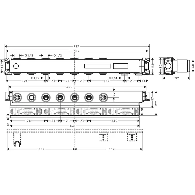 Zestaw podstawowy do modułu termostatycznego do 5 odbiorników HANSGROHE 18313180