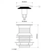 Korek automatyczny do umywalek bez przelewu 5/4&quot; chrom MCALPINE CWU60CB