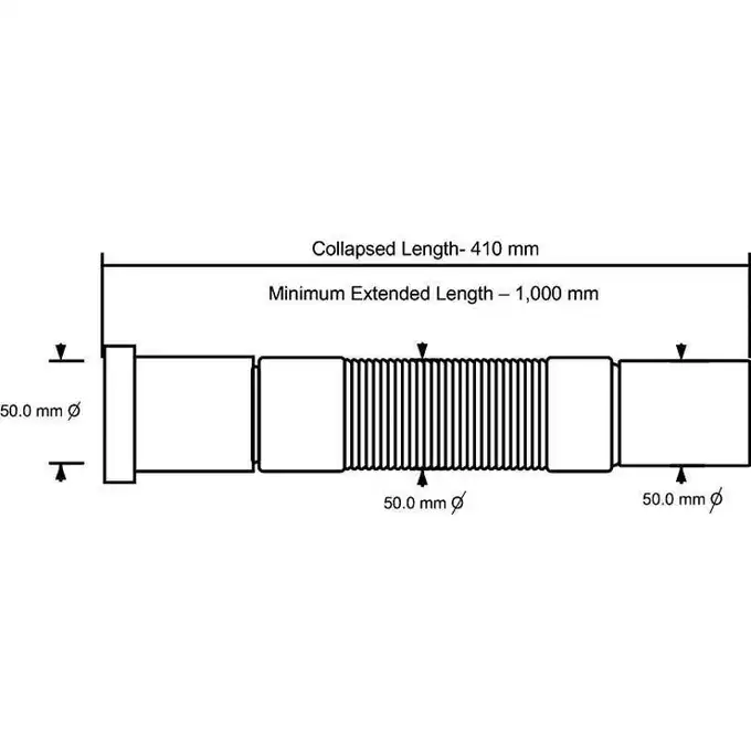 Złaczka montażowa harmonijkowa L-1000mm 2&quot;x50mm MCALPINE FLX501MP-S