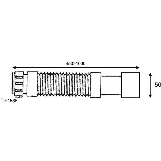 Złączka montażowa harmonijkowa L-1000 mm 11/2&quot;x40/50 mm MCALPINE FLX-HC27