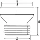 Przyłącze kanalizacyjne, krótkie L-120mm,wejście 90-110mm,wyjście 110mm, proste MCALPINE WC-CON1