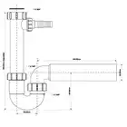 Syfon zlewozmywakowy rurowy 1 1/2&quot;x50 mm z podłączeniem pralki lub zmywarki bez spustu MCALPINE HC7