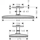 AXOR ShowerSolutions Głowica prysznicowa 460 / 300 1jet z przyłączem sufitowym HANSGROHE 35277000