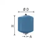 Ciśnieniowe naczynie przeponowe do wody użytkowej Refix DE 18 10 bar / 70°C niebieskie REFLEX 7303013