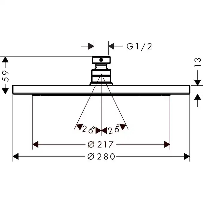 Croma Głowica prysznicowa 280 1jet HANSGROHE 26220670