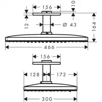 Rainmaker Select Głowica prysznicowa 460 2jet z przyłączem sufitowym HANSGROHE 24004400