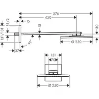 AXOR ShowerSolutions Głowica prysznicowa 250 1jet z ramieniem prysznicoywm HANSGROHE 35284000