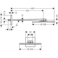 AXOR ShowerSolutions Głowica prysznicowa 300 1jet z ramieniem prysznicowym HANSGROHE 35300000