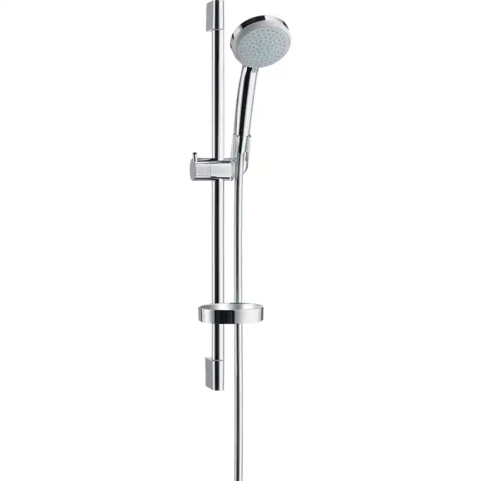 Zestaw prysznicowy Hansgrohe Croma 100 Vario 27772000 z drążkiem 65 cm i mydelniczką