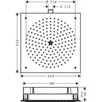 Raindance Głowica prysznicowa 260/260 1jet EcoSmart 9 l/min HANSGROHE 26481000