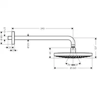 Raindance Select S Głowica prysznicowa 240 2jet EcoSmart 9 l/min z ramieniem prysznicowym HANSGROHE 26470400