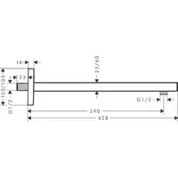 Ramię prysznicowe square 38.9 cm HANSGROHE 27694000