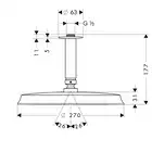 Raindance Classic Głowica prysznicowa 240 1jet z przyłączem sufitowym HANSGROHE 27405090