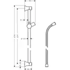 Unica Drążek prysznicowy Classic 65 cm z wężem HANSGROHE 27617000