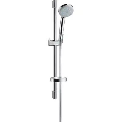 Zestaw prysznicowy Hansgrohe Croma 100 Vario 27772000 z drążkiem 65 cm i mydelniczką