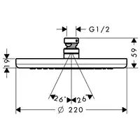 Croma Głowica prysznicowa 220 1jet HANSGROHE 26464000