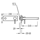 Bateria podtynkowa Chrom TRES 20320002