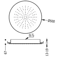 Natrysk sufitowy ze stali nierdzewnej Antical Stal TRES 134950AC