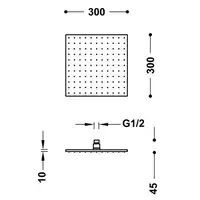 Natrysk sufitowy z kolankiem Stal TRES 13413830AC