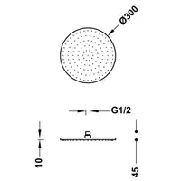 Natrysk sufitowy z kolankiem Matowa czerń TRES 13413730NM