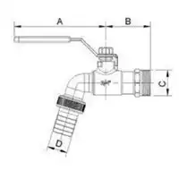 JARDIN zawór czerpalny, 1/2GZ x 3/4GZ x 15, uchwyt rączka ARCO 00413