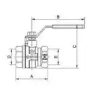 TURIA 3000 zawór kulowy, 2 1/2GW x 2 1/2GW, uchwyt rączka ARCO 0121508