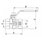 MINO zawór kulowy gazowy, 1/2GW x 1/2GW, uchwyt rączka ARCO P0102