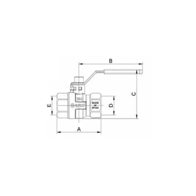 MINO zawór kulowy gazowy, 1/2GW x 1/2GW, uchwyt rączka ARCO P0102