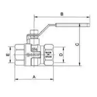 TAJO 2000 zawór kulowy, 2 1/2GW x 2 1/2GW, uchwyt rączka ARCO 00011