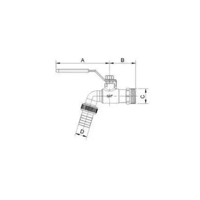 JARDIN zawór czerpalny, 1GZ x 1GZ x 25, uchwyt rączka ARCO 00405