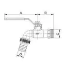 SENA zawór czerpalny, 1GZ x 1 1/4GZ x 25, uchwyt rączka ARCO 155105