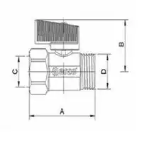 Zawór kulowy Arco MINI 2207R uchwyt czerwony 1/2GZ x 1/2GW