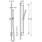 Drążek przesuwny z ujęciem wody w ścianie Ø 14 mm dł. 760 mm Stal TRES 03493201AC