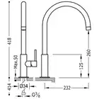 Bateria zlewozmywakowa stojąca Stal TRES 06254201AC