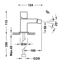 Bateria bidetowa Matowa biel TRES 00712001BM