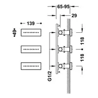 3 wbudowane dysze z hydromasażem 140x45 mm Matowa czerń TRES 29951504NM