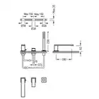 Bateria wannowa trzyotworowa z słuchawka antical Stal TRES 00616105AC