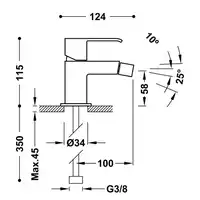 Bateria bidetowa Stal TRES 00612001AC