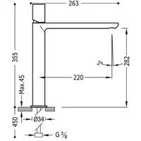 Bateria umywalkowa Czarny-Chrom TRES 20020306NE