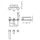 Bateria wannowa trzyotworowa z słuchawka antical Złoto 24K TRES 00616103OR