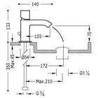 Bateria umywalkowa z perlatorem Chrom TRES 107103DA